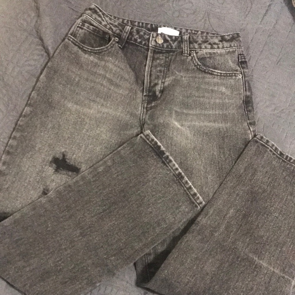Distressed black jeans